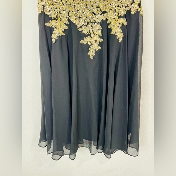 Windsor Women's Black Gold Strapless Dress Size Small Prom Homecoming Party - Picture 6 of 12